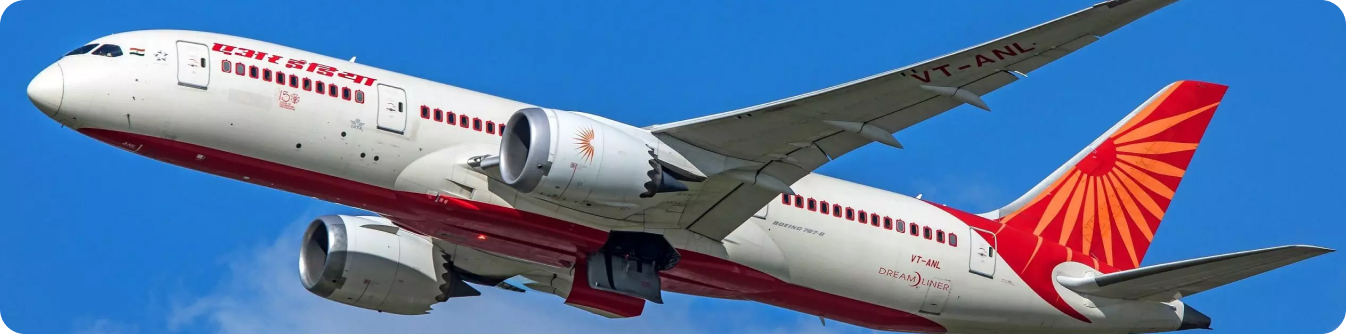 ایر ایندیا با لوگوی قرمز